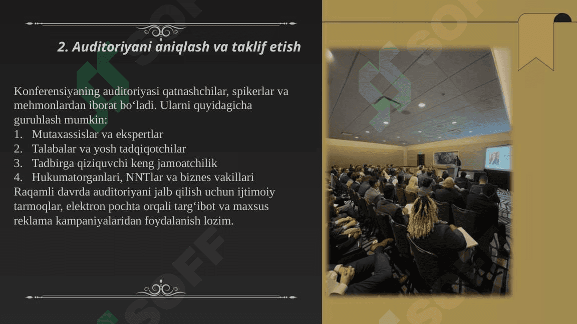 Konferensiyalarni tashkil etish tamoyillari 5