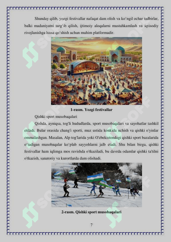 Mavsumga bog'liq bo'lgan ommaviy tadbirlarni tashkil qilish 7