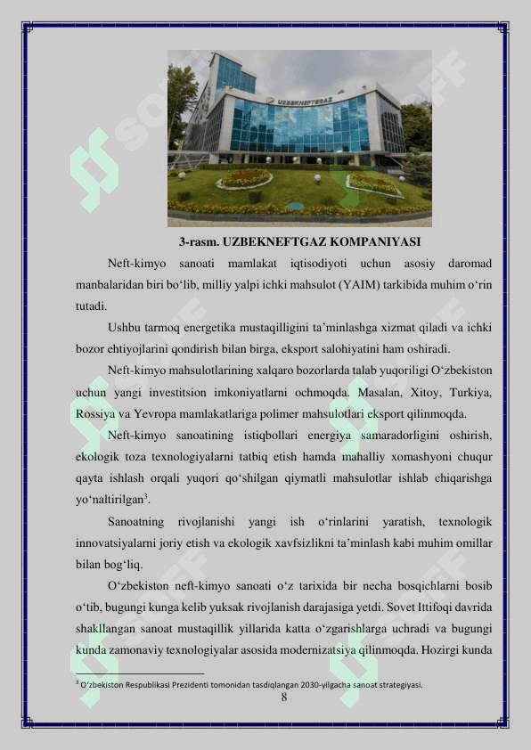O‘zbekiston neft kimyo sanoatining rivojlanishi holati va istiqbollari 8