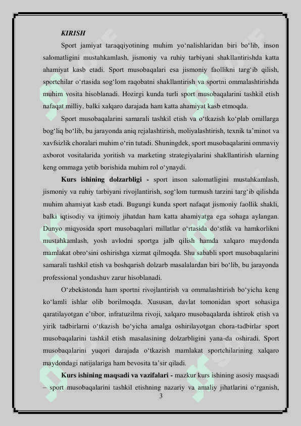 Sport musobaqalarini tashkil qilish 3