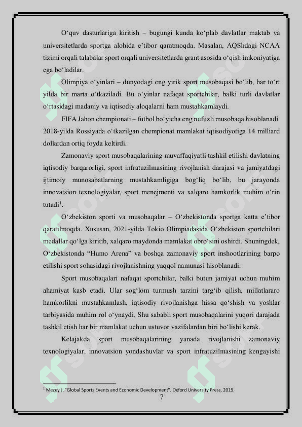 Sport musobaqalarini tashkil qilish 7