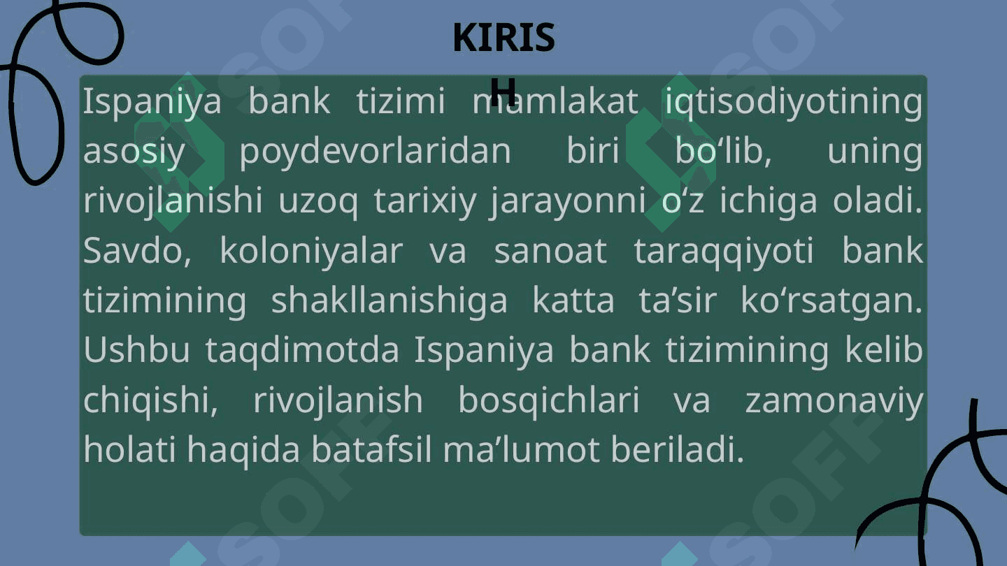Ispaniya banki tarixi va rivojlanishi slayd 2