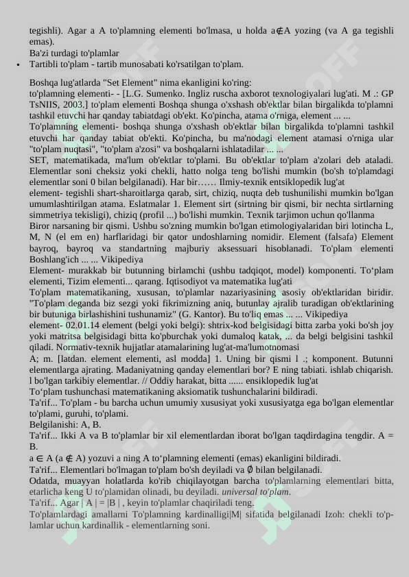 To’g’ri chiziqdagi to’plamlarning aniq quyi va yuqori chegaralari 8