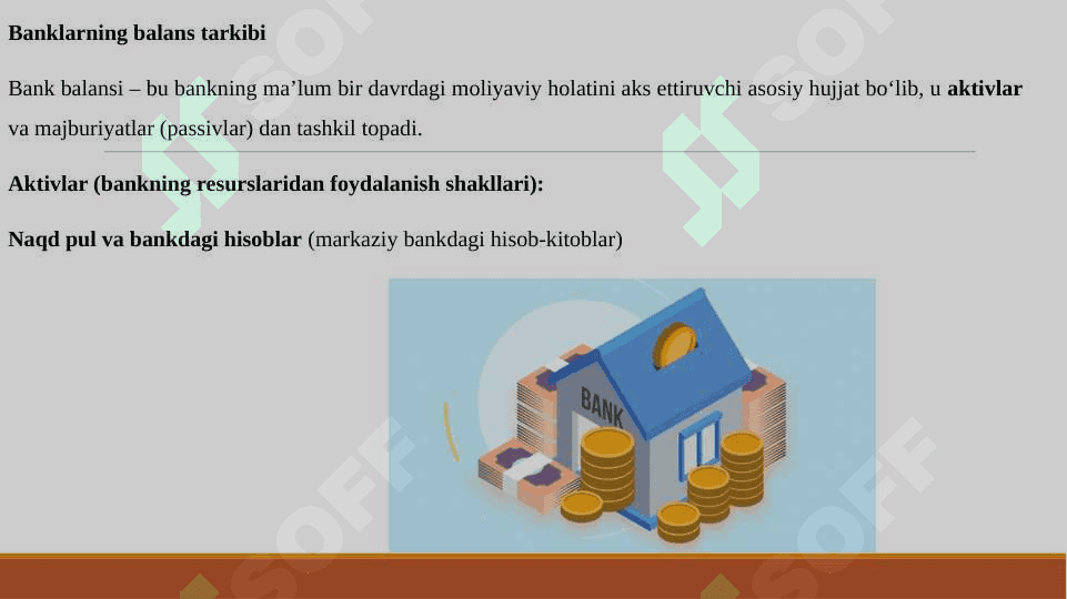 BANKLARNING BALANS TARKIBI VA DAROMADLARI 3