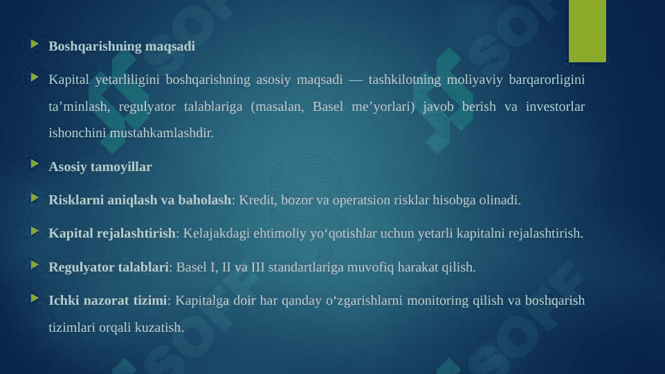KAPITALNING YETARLILIGINI BOSHQARISH 4