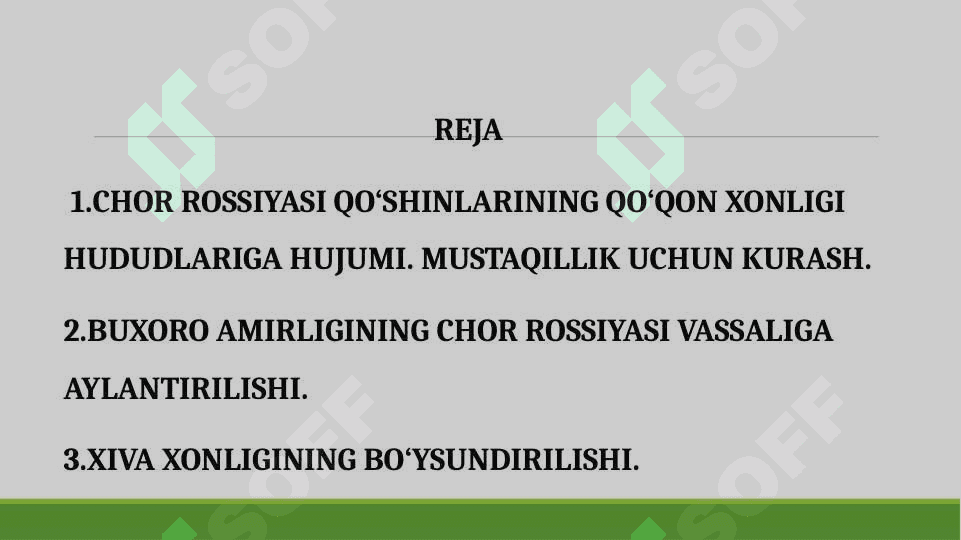 O‘RTA OSIYO XALQLARINING ROSSIYA IMPERIYASI TOMONIDAN BOSIB OLINISHI 2