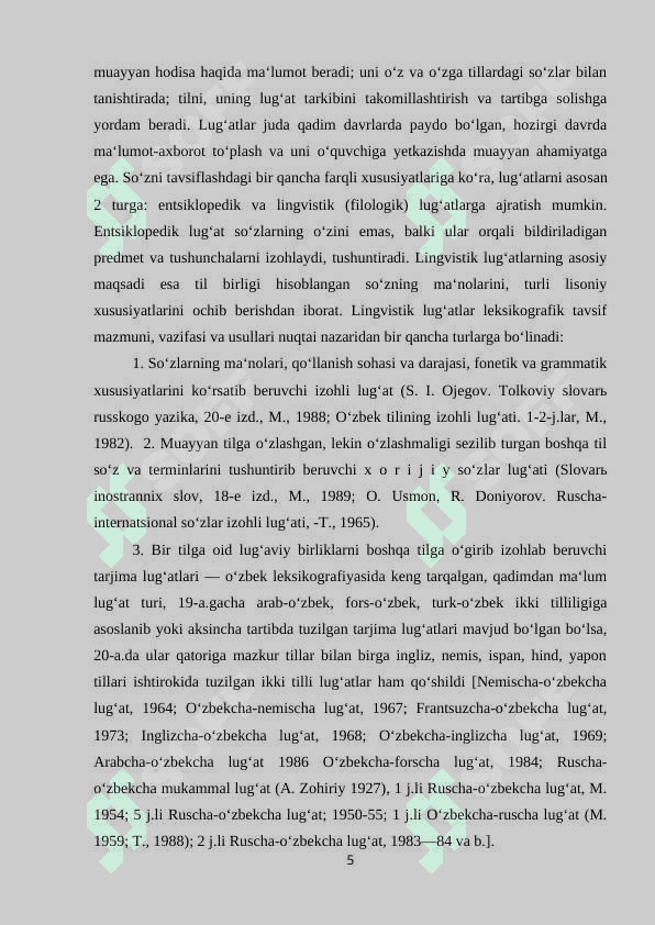 OʻZBEK LUGʻATCHILIK TARIXIDAN TALQIN VA MUNOSABAT 5