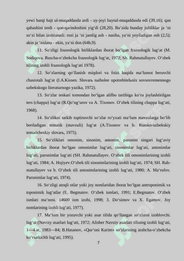 OʻZBEK LUGʻATCHILIK TARIXIDAN TALQIN VA MUNOSABAT 7