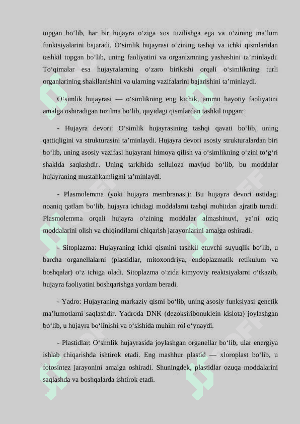 O’simliklarning organlari 8