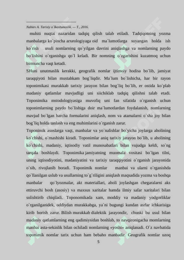 TARIXIY O'LKASHUNOSLIK FANINING ASOSIY MANBALARI 5