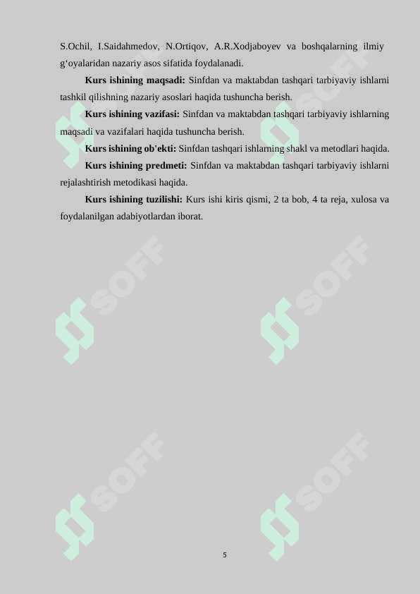 MAKTABDAN TASHQARI O’QISH FAOLIYATI VA UNING YOSHLAR TARBIYASIDAGI O'RNI 5