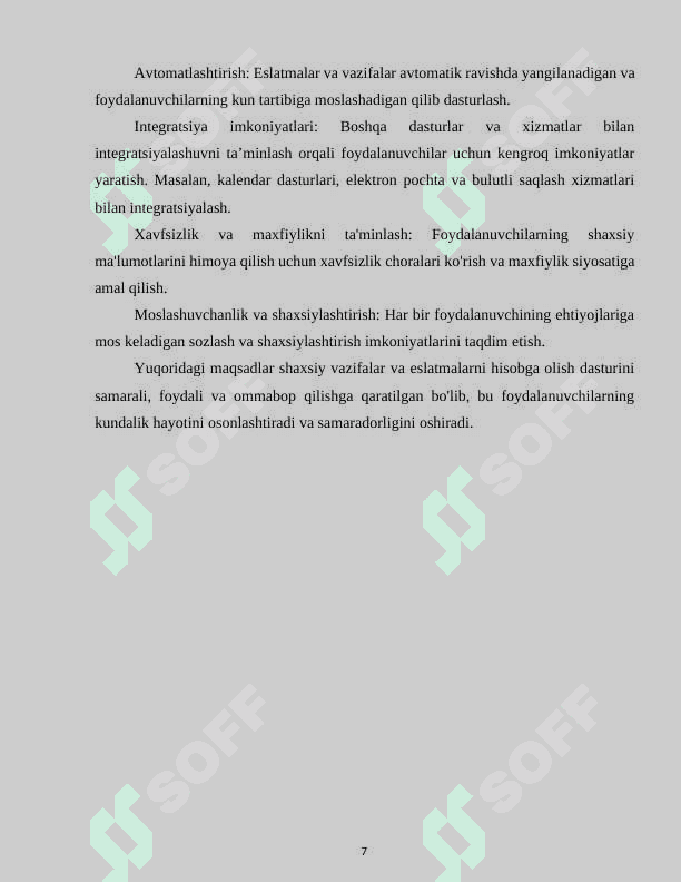 Shaxsiy vazifalar va eslatmalarni hisobga oluvchi dastur yaratish. 7