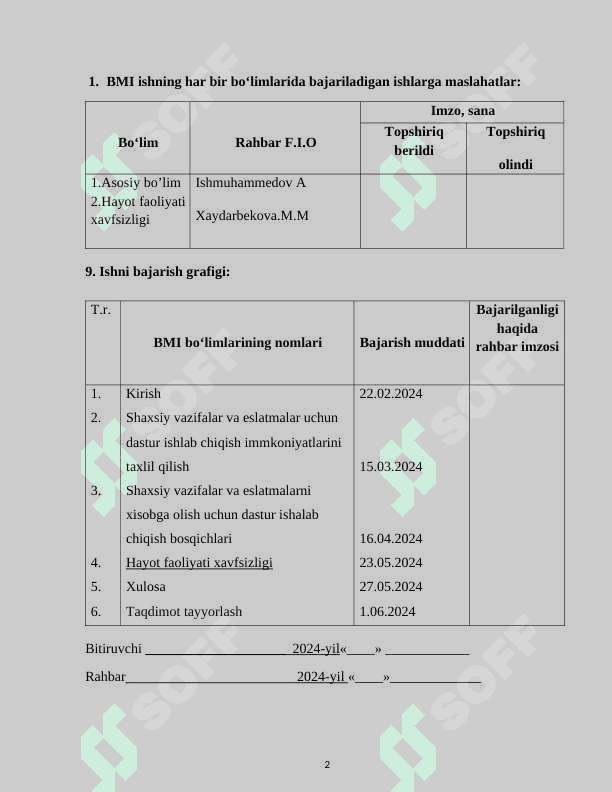 Shaxsiy vazifalar va eslatmalarni hisobga oluvchi dastur yaratish. 2