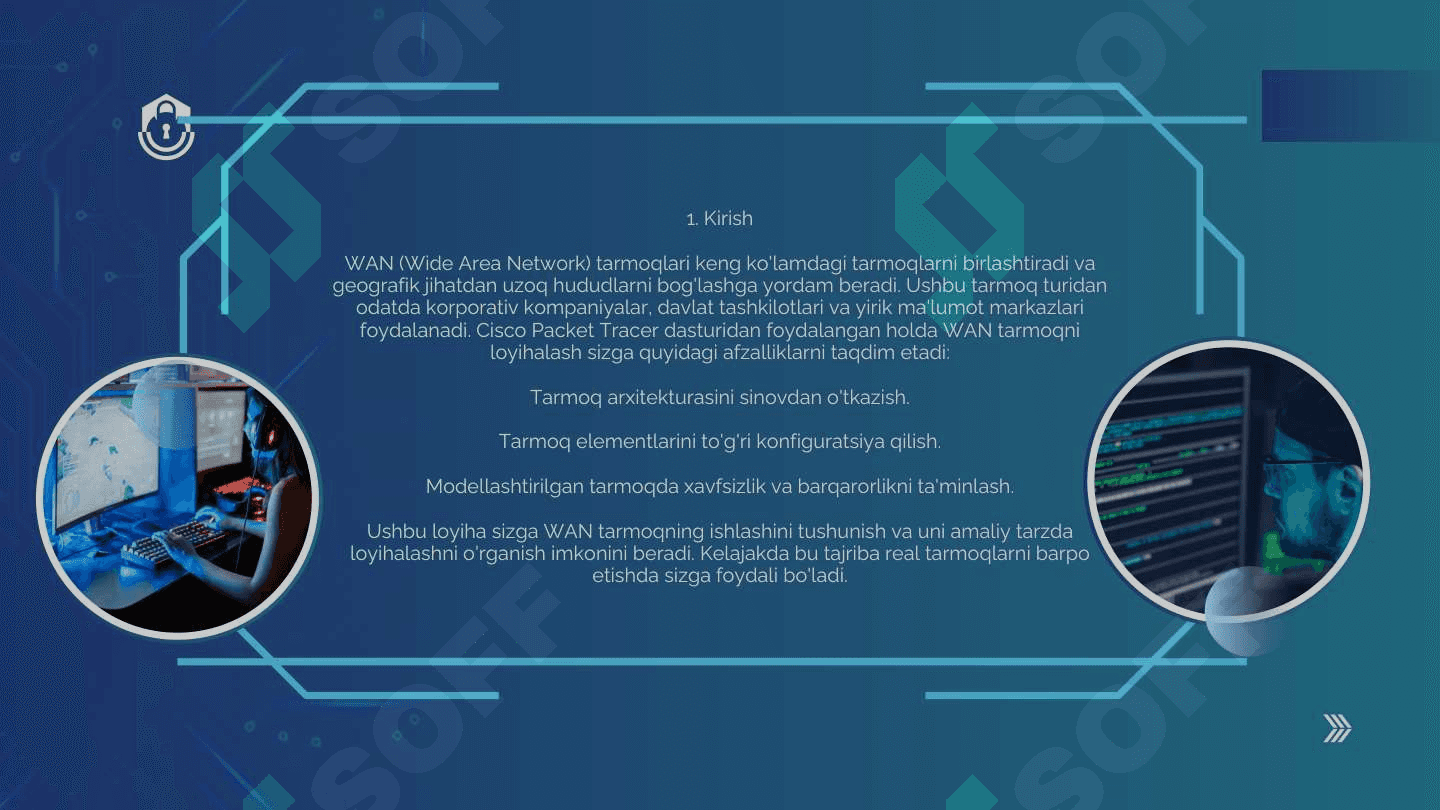 Sisko Paket Traser dasturida WAN tarmoqni loyihalash 3