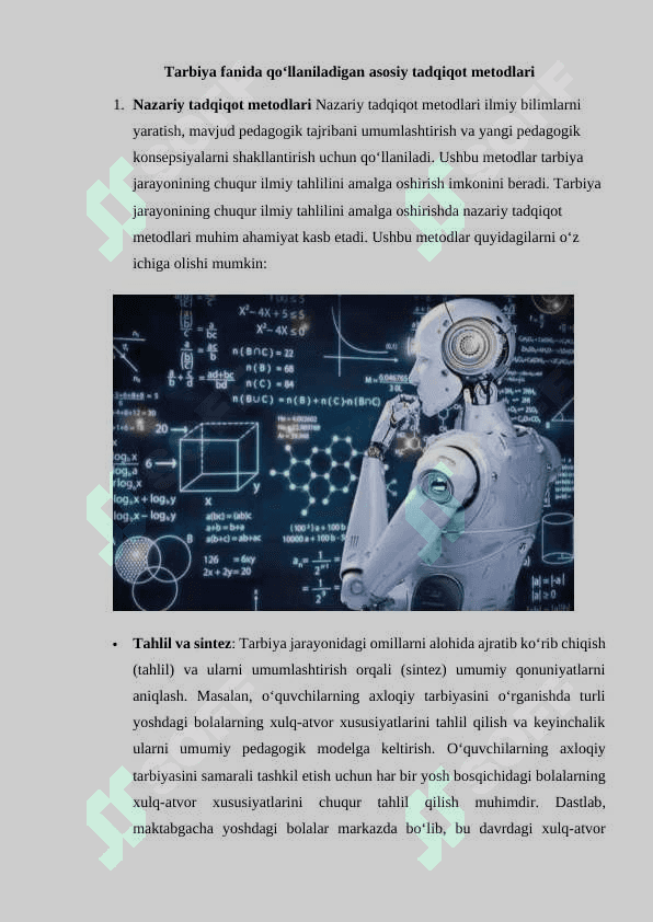 tarbiya fanining tadqiqot metodlari 7