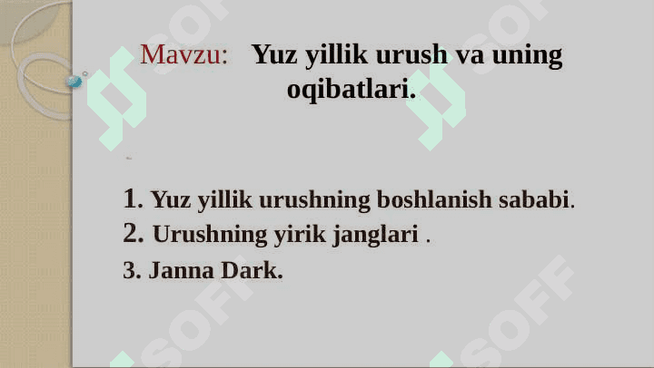 Yuz yillik urush va uning oqibatlari. 2