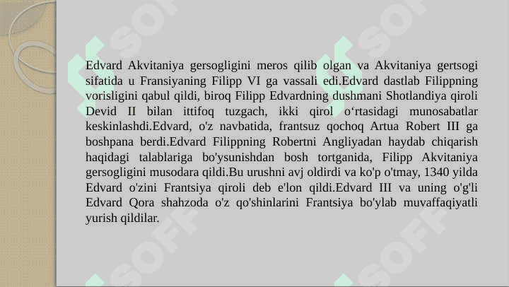 Yuz yillik urush va uning oqibatlari. 4