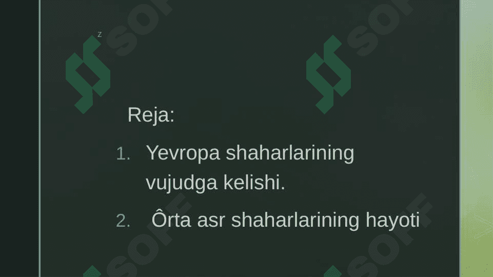 Ôrta asr shaharlarining vujudga kelishi 2