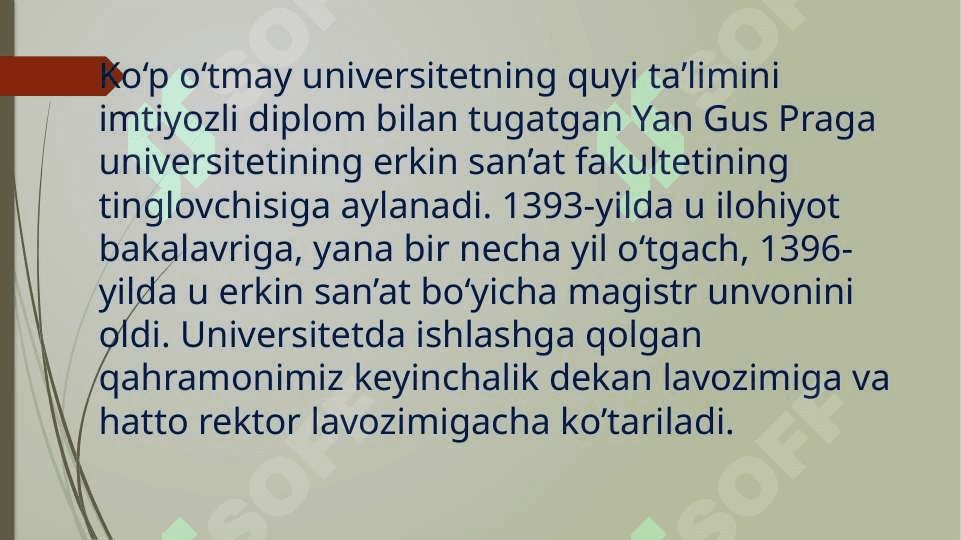 Yan Gusning siyosiy, diniiy va  falsafiy qarashlari. 8