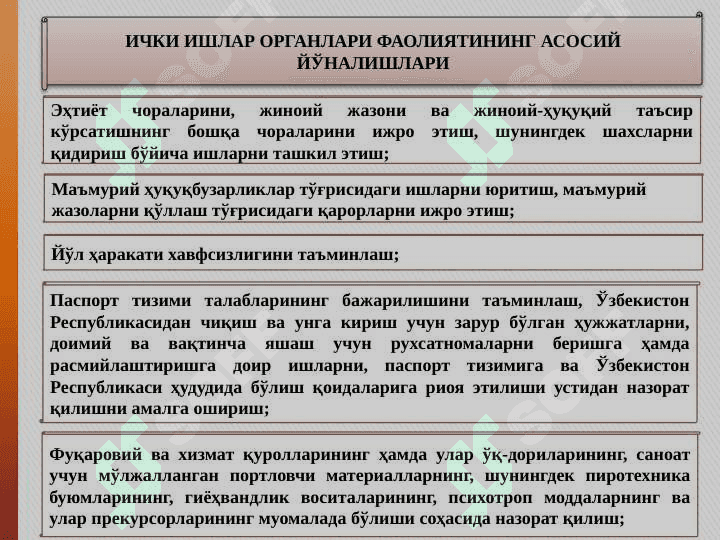 ИЧКИ ИШЛАР, МИЛЛИЙ ГВАРДИЯ ВА ДАВЛАТ ХАВФСИЗЛИГИ ОРГАНЛАРИ. 6