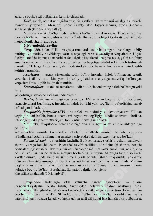 Xavf turlarini va ularni guruhlash va indefitsiyalash 2