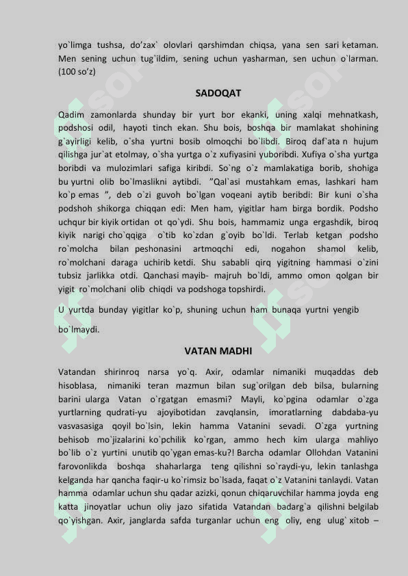 5-6-7-8-9-sinflar uchun Bayonlar 5