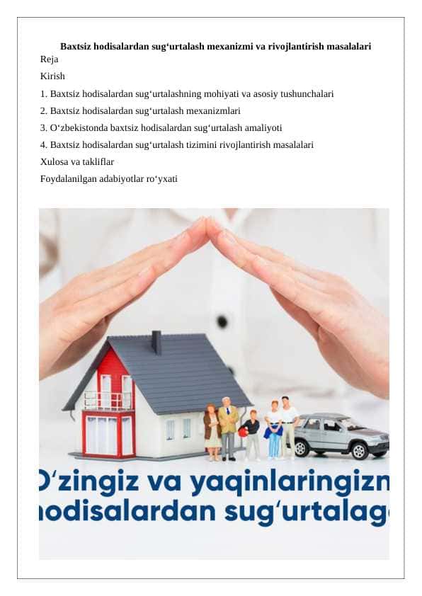 Baxtsiz hodisalardan sug‘urtalash mexanizmi va rivojlantirish masalalari 25