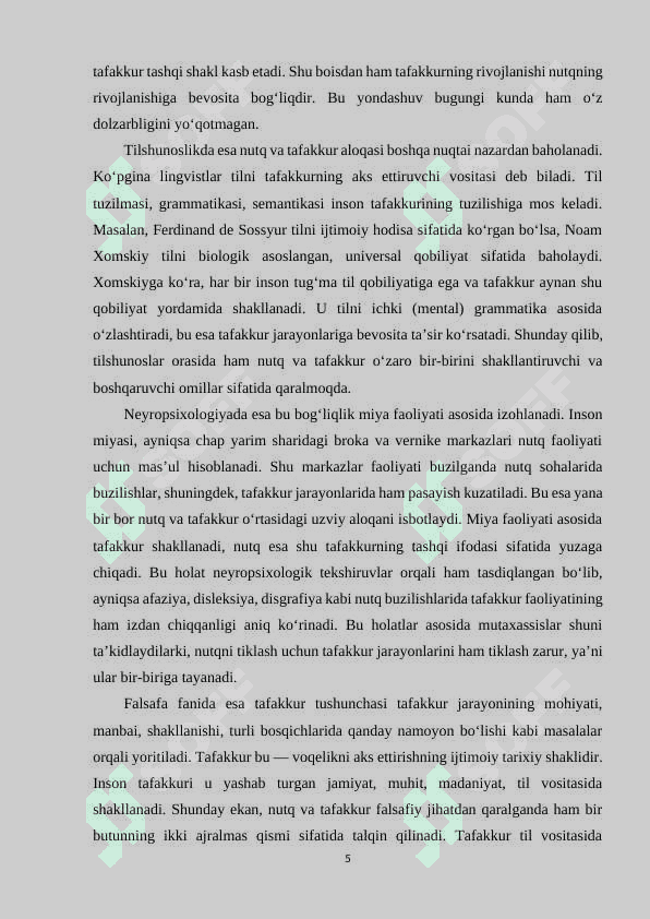 Nutq va taffakurning oʻzaro bogʻliqligi 5