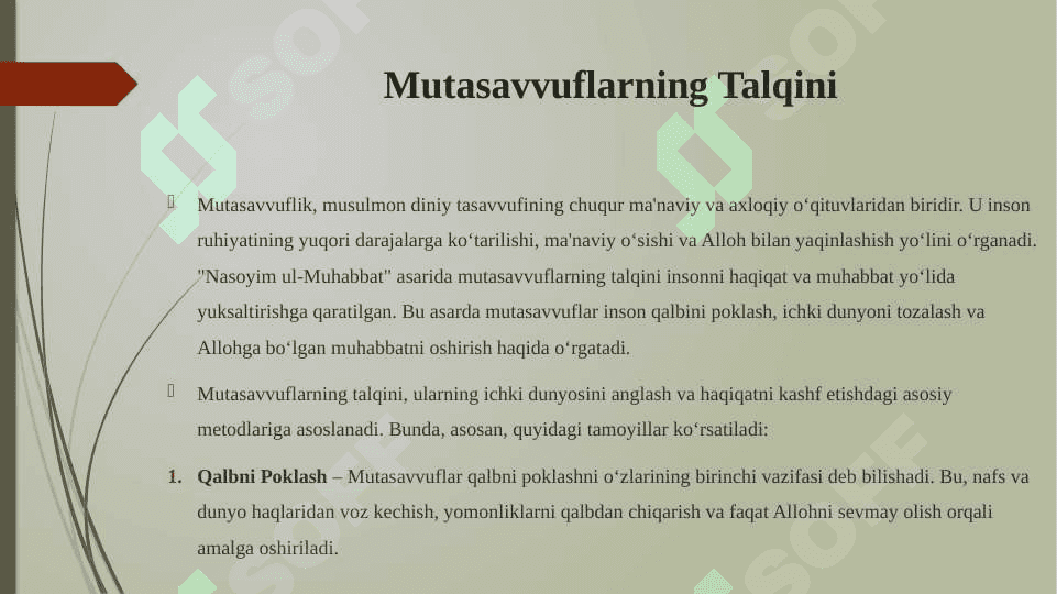 Nasoyim ul- muhabbat asarida mutasavvuf va mashoyixlar talqini 5
