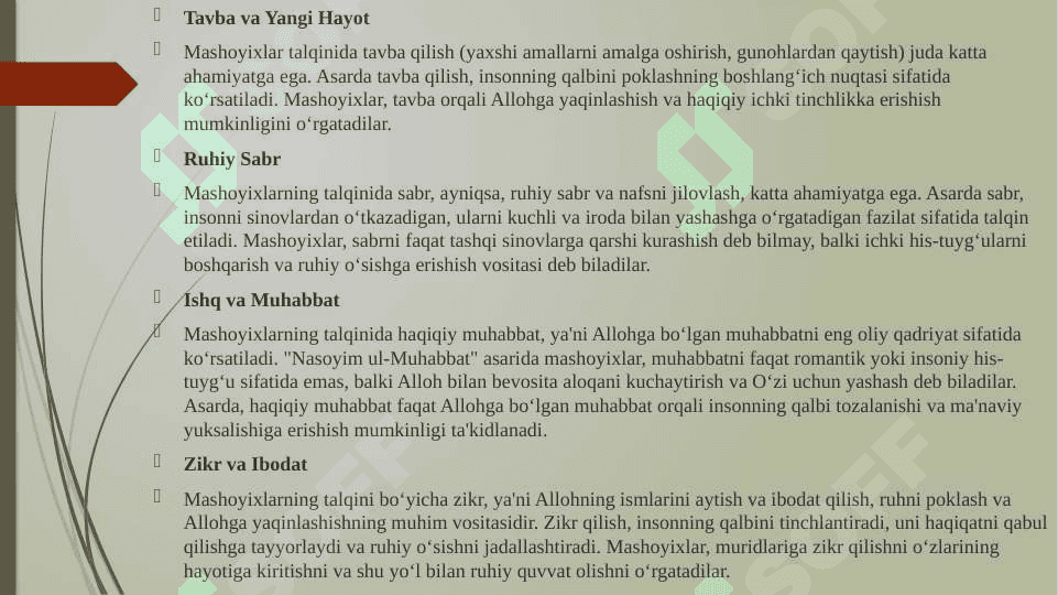 Nasoyim ul- muhabbat asarida mutasavvuf va mashoyixlar talqini 8