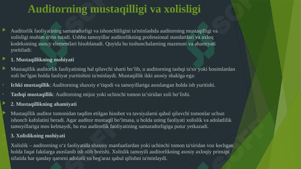 Auditorlarning aklok kodlari 8