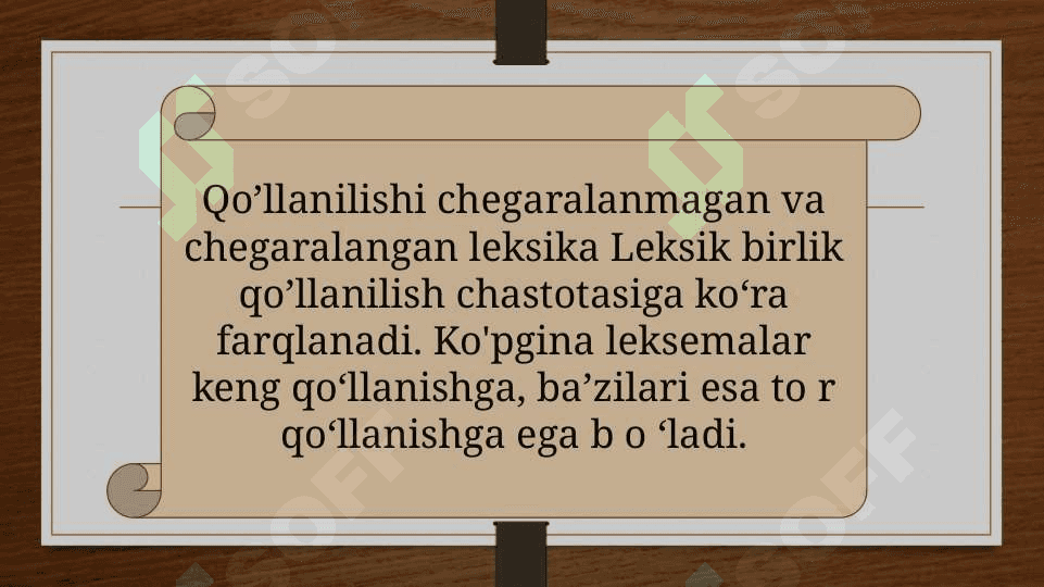 Imo ishora tilida qo'lanilishi chegaralangan va chegaralanmagan leksika 3
