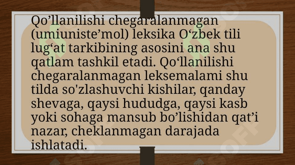 Imo ishora tilida qo'lanilishi chegaralangan va chegaralanmagan leksika 5