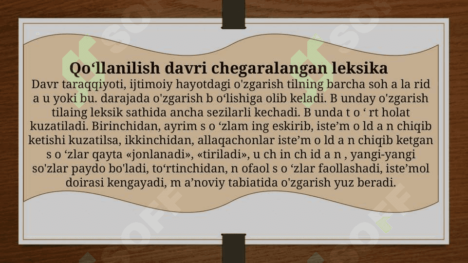 Imo ishora tilida qo'lanilishi chegaralangan va chegaralanmagan leksika 8