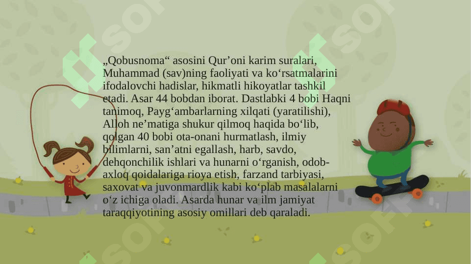 KAYKOVUSNING ,,QOBUSNOMAʼʼ ASARIDA HIKOYALAR VA TAMSILLAR 5