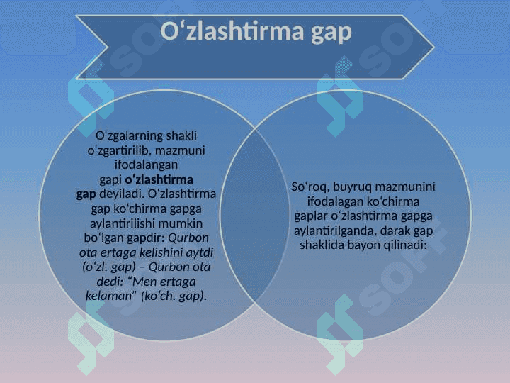Ko‘chirma va o‘zlashtirma gaplar 4
