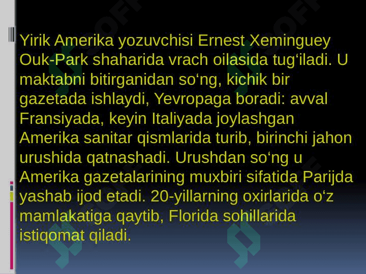 XX  ASR  BOSHLARI AMERIKA ADABIYOTI 3