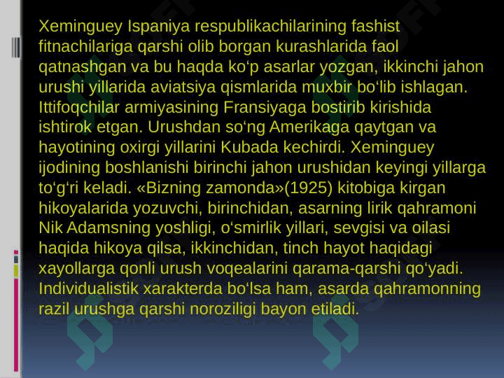 XX  ASR  BOSHLARI AMERIKA ADABIYOTI 4