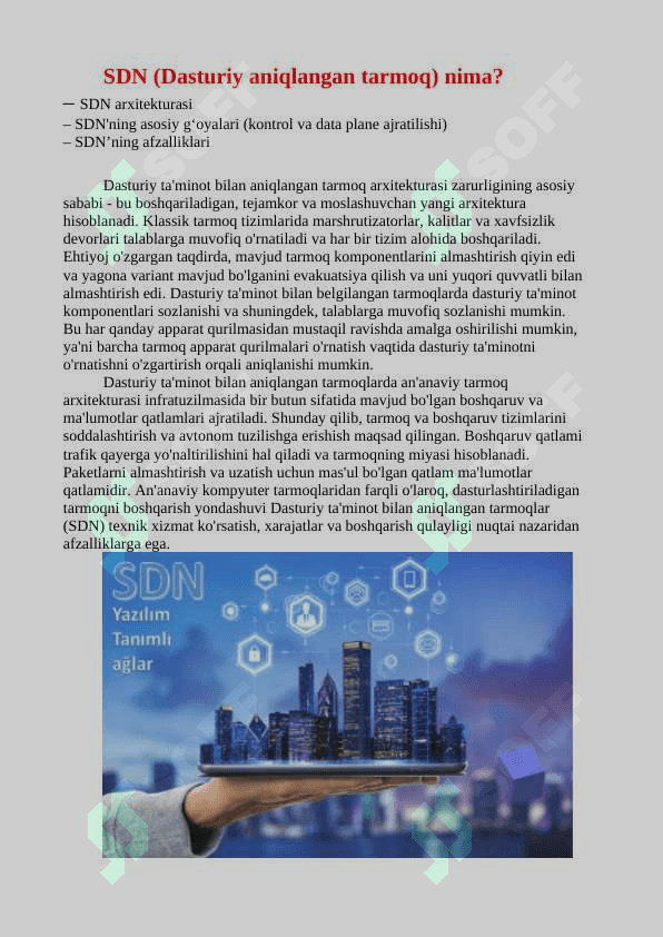Mavzu: OpenFlow protokoli va SDN tarmoq boshqaruvi. 4