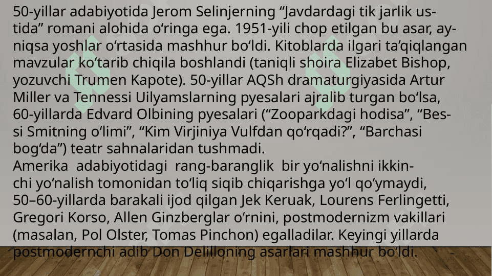 XX asr boshlarida  Amerika adabiyotiXX asr boshlarida  Amerika adabiyoti 7