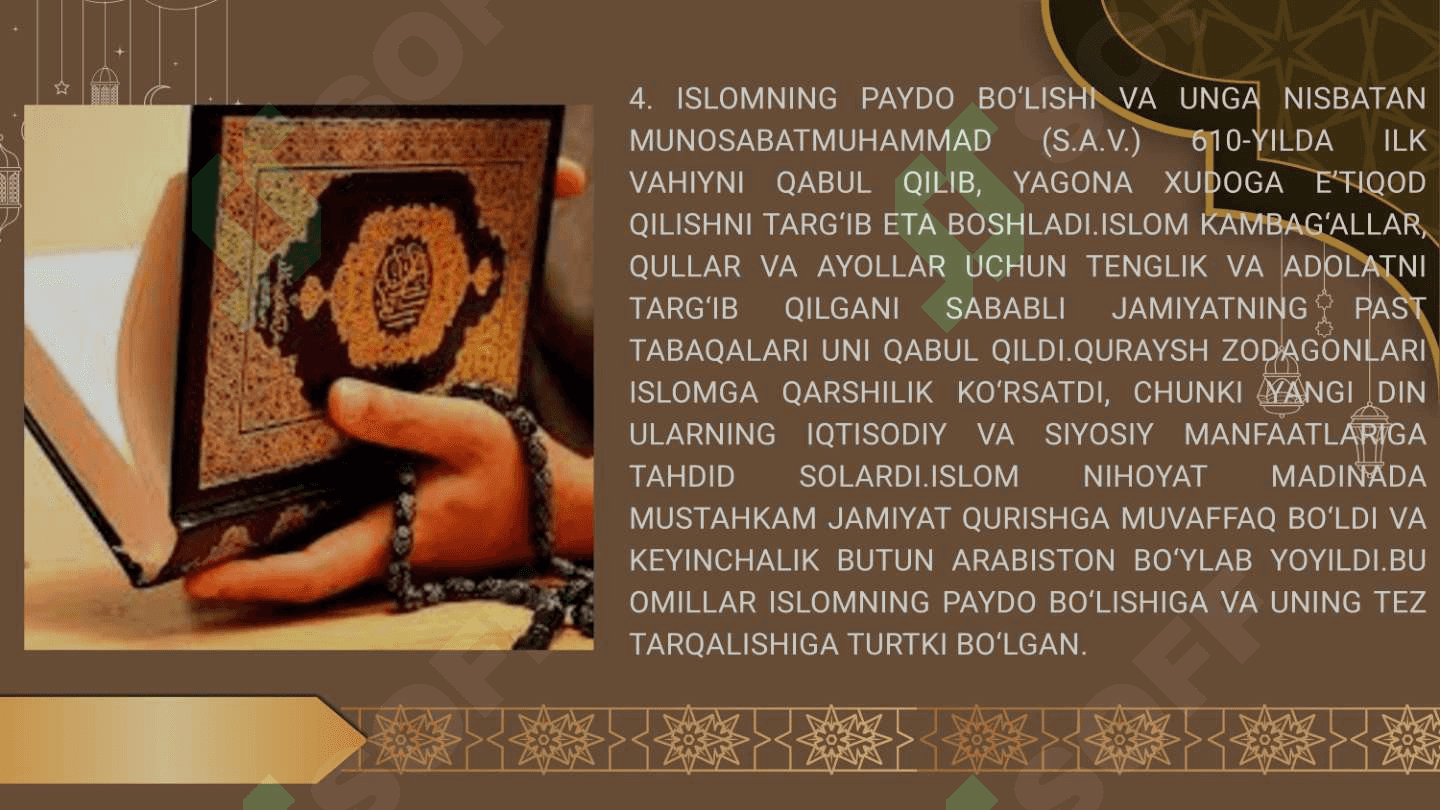islom dini paydo bo'lishi 8