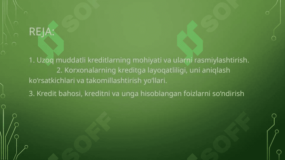 Investitsiya faoliyatini kreditlash 2