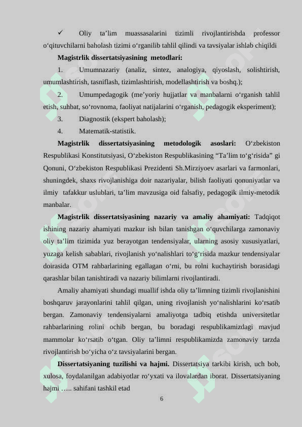YANGI O‘ZBEKISTONDA OLIY TA’LIM MUASSASALARINI TIZIMLI RIVOJLANTIRISH 6