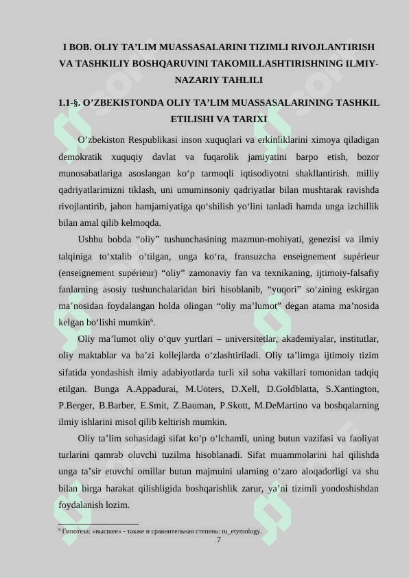 YANGI O‘ZBEKISTONDA OLIY TA’LIM MUASSASALARINI TIZIMLI RIVOJLANTIRISH 7