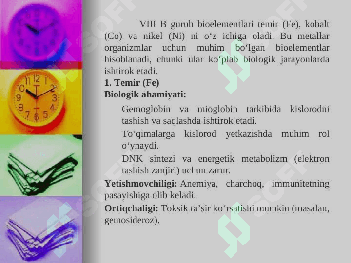 VIII B guruh biometallari 4