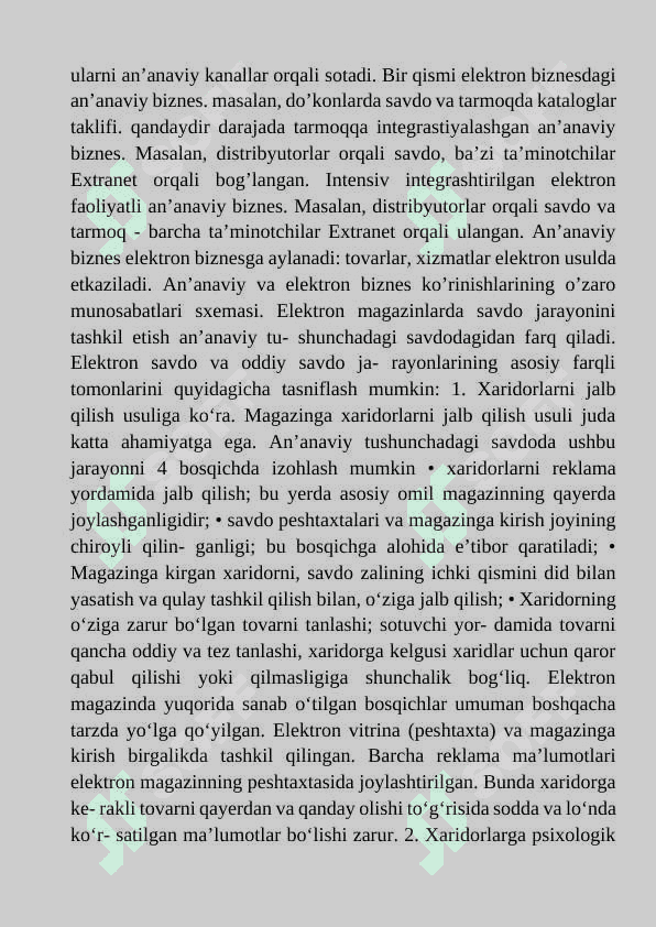 Internet tarmogida biznes jarayonlarni tashkil etish. 3