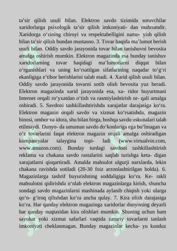 Internet tarmogida biznes jarayonlarni tashkil etish. 4
