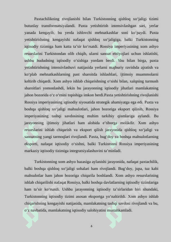Turkistonning xom ashyo bazasiga aylantirilishi kurs ishi.docx 6