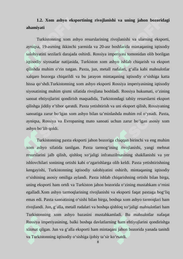 Turkistonning xom ashyo bazasiga aylantirilishi kurs ishi.docx 8