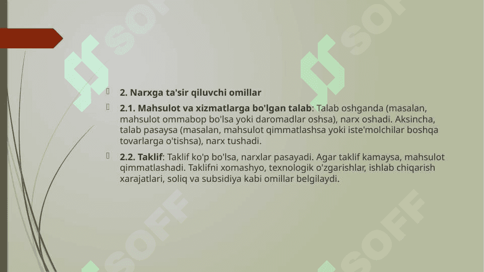 Narx va Uning Shakllanishi 2